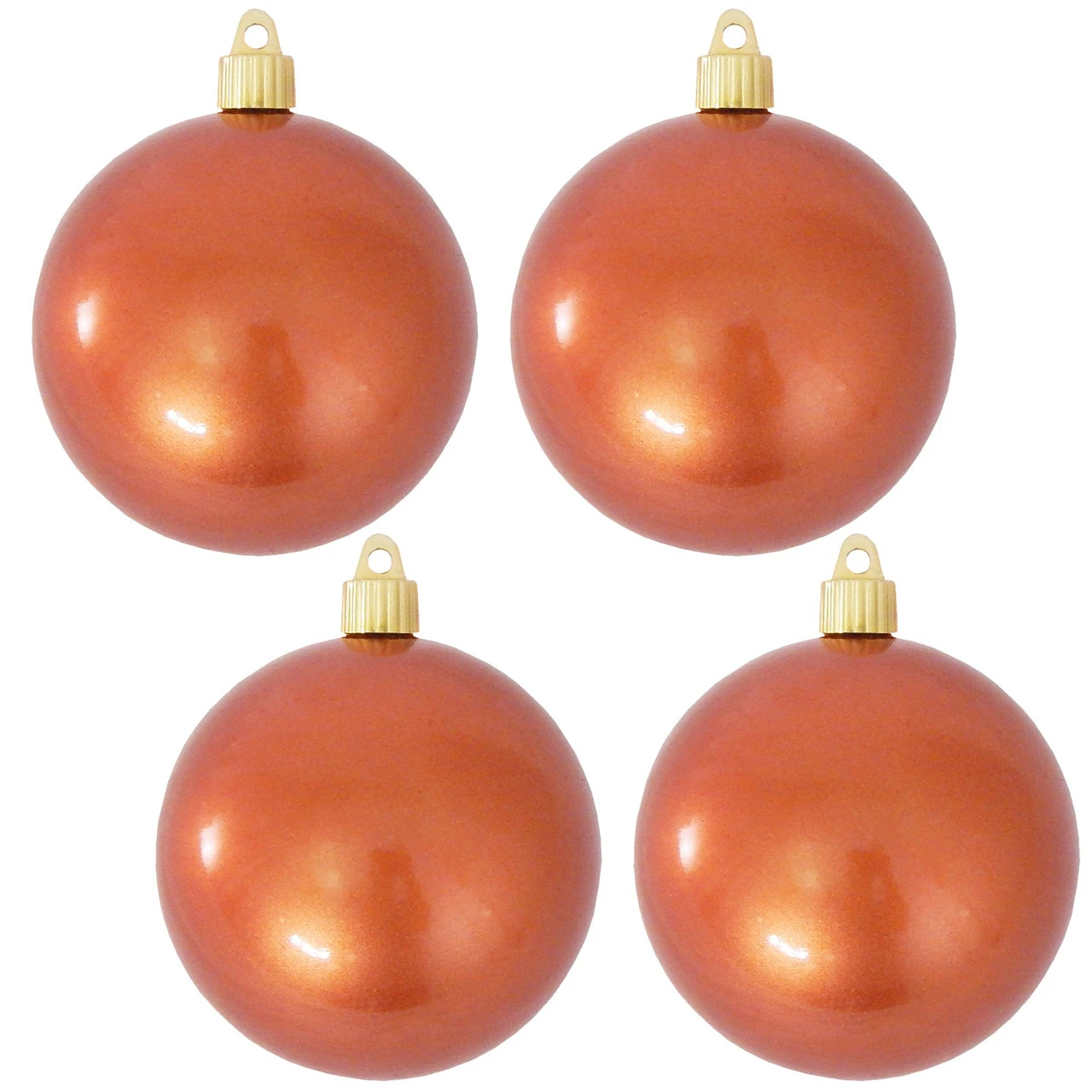4ct Candy Copper Red Shiny Finish Shatterproof Christmas Ball Ornaments 4" (100mm) 3 4ct Candy Copper Red Shiny Finish Shatterproof Christmas Ball Ornaments 4" (100mm)