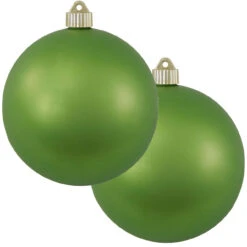 2ct Krypton Green Shatterproof Christmas Ball Ornament6" (150mm)