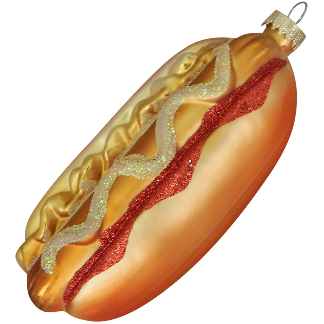 5.25" Hot Dog Glass Christmas Ornament 3 5.25" Hot Dog Glass Christmas Ornament