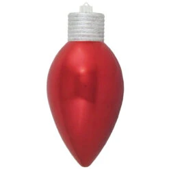 12" Sonic Red And Silver Shatterproof Shiny C9 Light Bulb Christmas Ornament