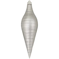 Dove Gray And Silver Shatterproof Christmas Long Drop Ornament 12.5" (320mm)
