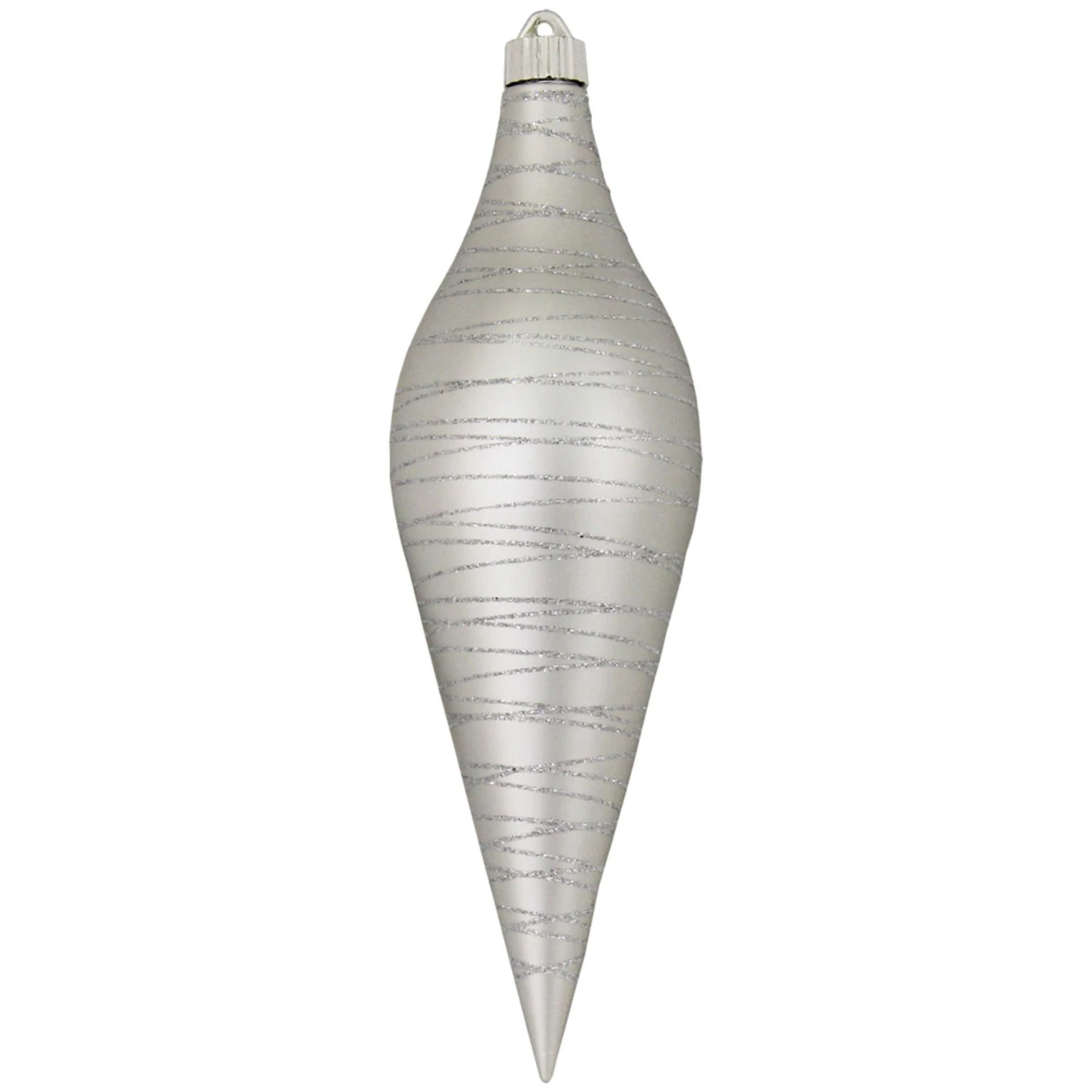 Dove Gray And Silver Shatterproof Christmas Long Drop Ornament 12.5" (320mm) 3 Dove Gray And Silver Shatterproof Christmas Long Drop Ornament 12.5" (320mm)