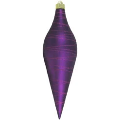 Diva Purple Long Drop With Tangles Shatterproof Christmas Ornament 12.5" (320mm)