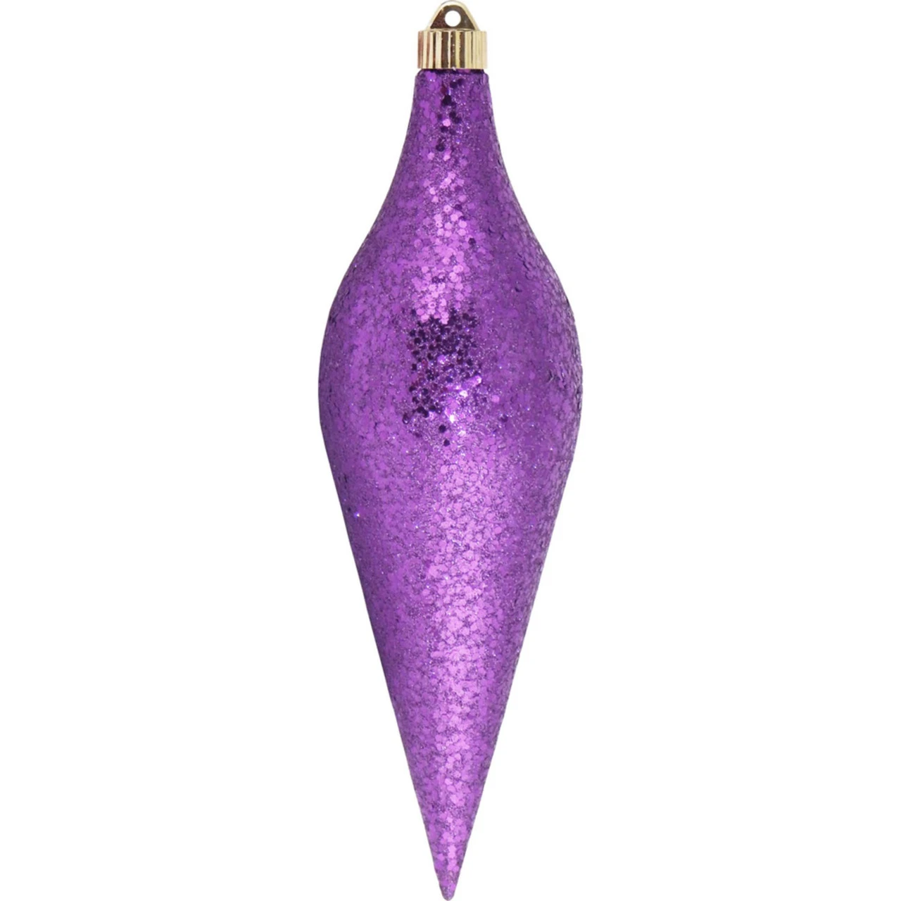 Purple Long Drop Shatterproof Glitter Christmas Ornament 12.5" (320mm) 3 Purple Long Drop Shatterproof Glitter Christmas Ornament 12.5" (320mm)