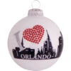 Porcelain White Orlando Skyline Christmas Ball Ornament 3.25" (80mm)