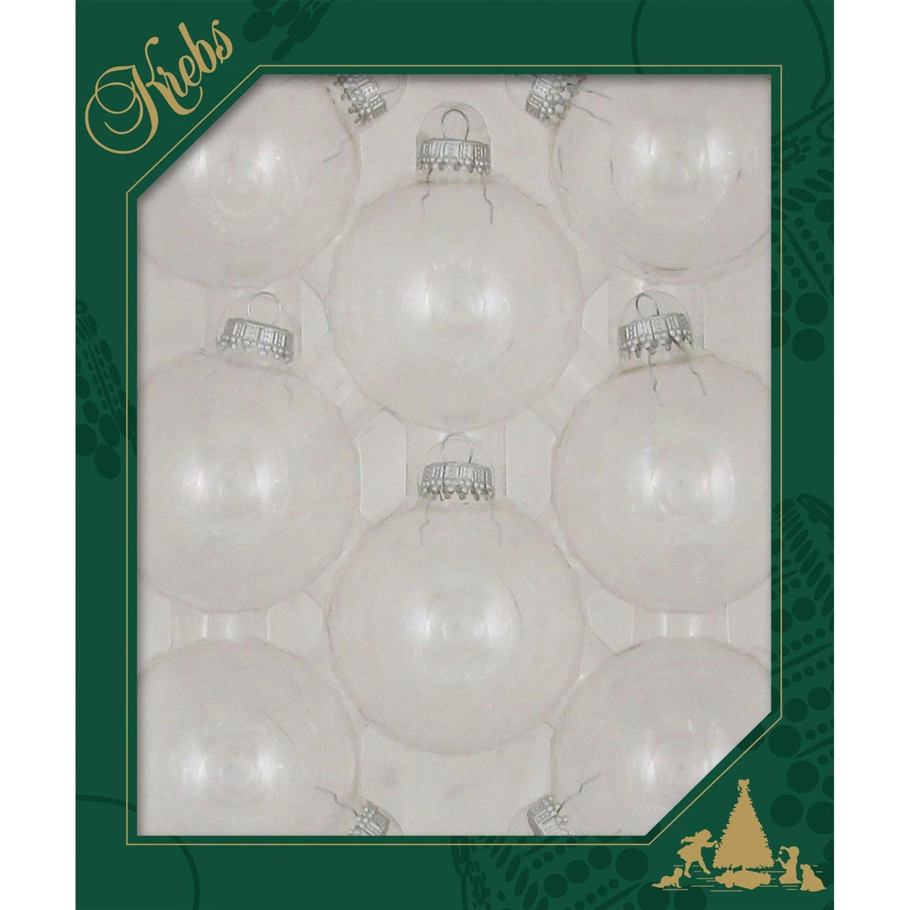 8ct Clear Shiny Glass Christmas Ball Ornaments 2.5" (67mm) 3 8ct Clear Shiny Glass Christmas Ball Ornaments 2.5" (67mm)