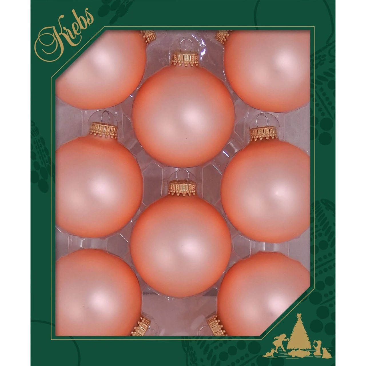 8ct Coral Matte Glass Christmas Ball Ornaments 2.5" (67mm) 4 8ct Coral Matte Glass Christmas Ball Ornaments 2.5" (67mm) - Image 2