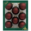 8ct Swiss Chocolate Matte Glass Christmas Ball Ornaments 2.5" (67mm)