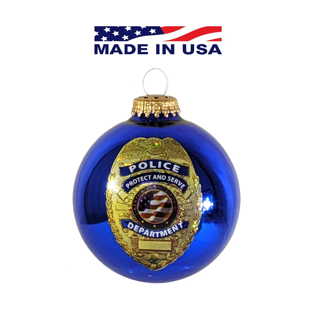 Blue Police Logo Christmas Ball Ornaments 3.25" (80mm) 4 Blue Police Logo Christmas Ball Ornaments 3.25" (80mm) - Image 2
