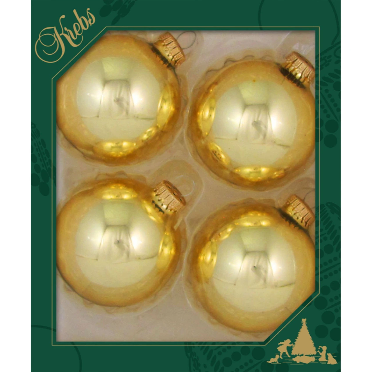 4ct Aztec Gold Shiny Christmas Ball Ornaments 3.25" (80mm) 3 4ct Aztec Gold Shiny Christmas Ball Ornaments 3.25" (80mm)