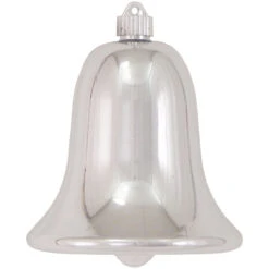7" Silver Shatterproof Shiny Christmas Bell Ornament