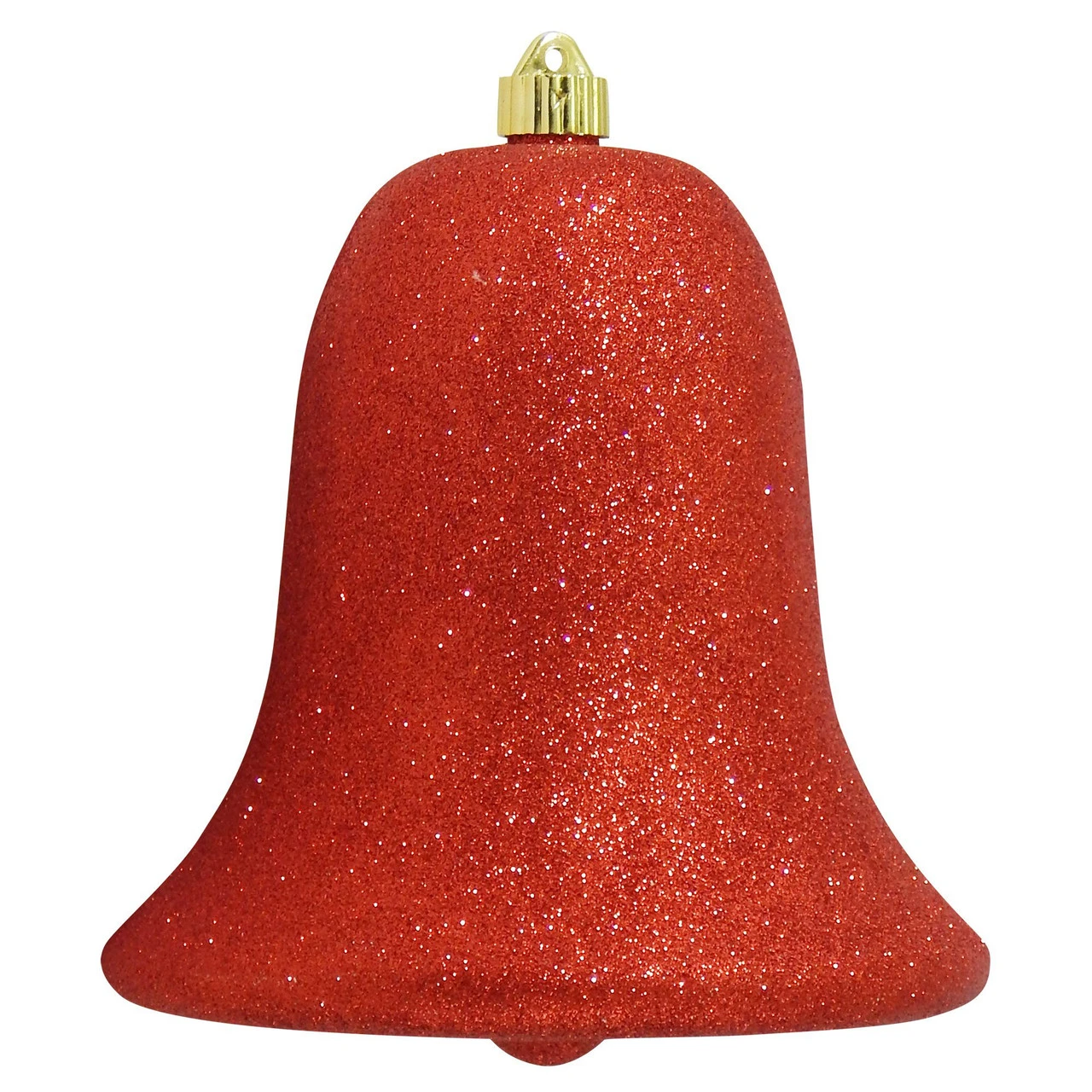 7" Red Shatterproof Glitter Christmas Bell Ornament 3 7" Red Shatterproof Glitter Christmas Bell Ornament