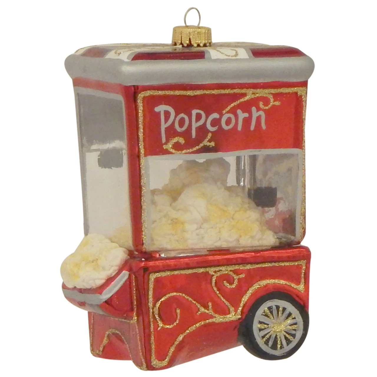 6" Red And Gold Popcorn Machine Christmas Ornament (Pack Of 2) 3 6" Red And Gold Popcorn Machine Christmas Ornament (Pack Of 2)