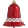 7" Candy Red And White Shatterproof Christmas Bell Ornament