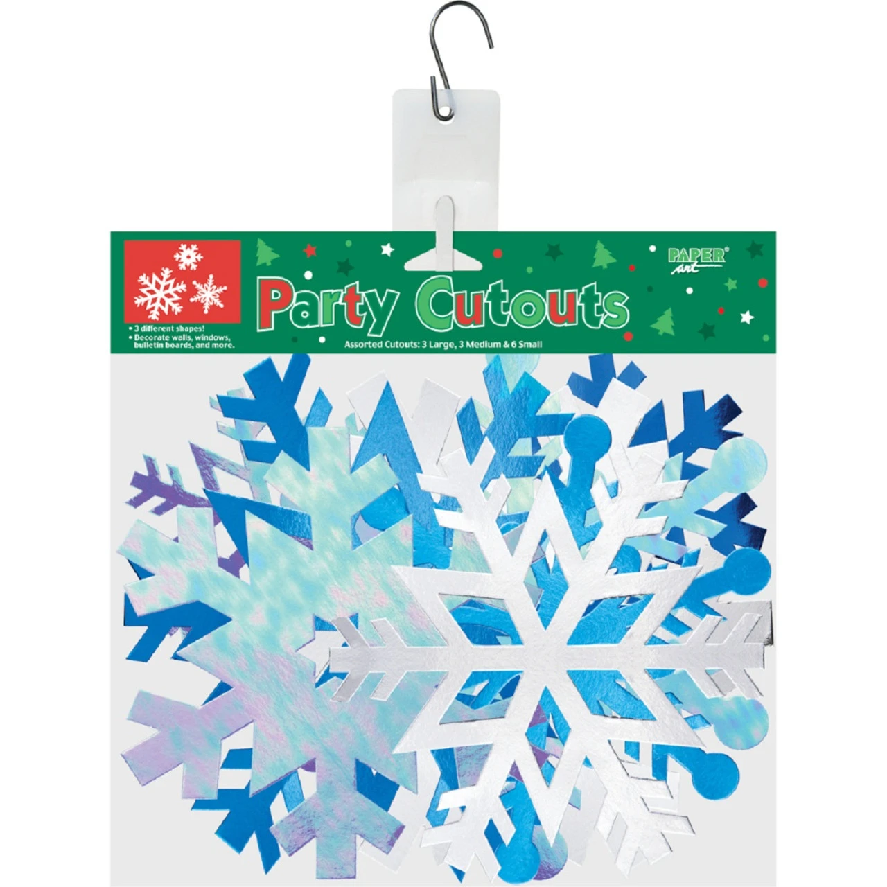 Club Pack Of 144 Silver And Blue Foil Christmas Snowflake Cutout Decorations 12" 4 Club Pack Of 144 Silver And Blue Foil Christmas Snowflake Cutout Decorations 12" - Image 2