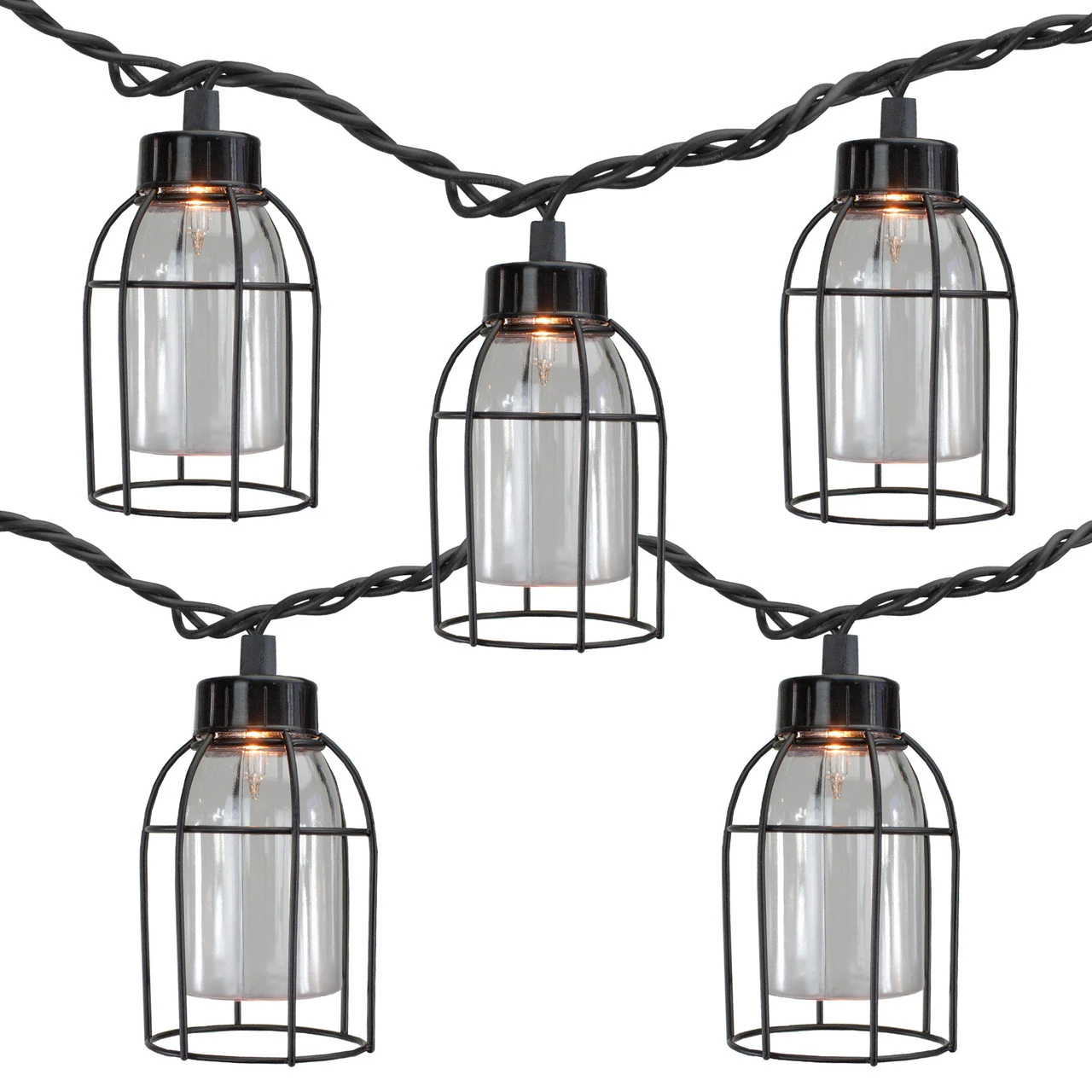 10 Count Vintage Style Edison Cage Novelty String Lights, 6.5 Ft Black Wire 3 10 Count Vintage Style Edison Cage Novelty String Lights, 6.5 Ft Black Wire