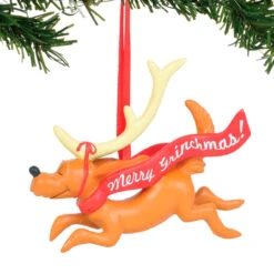 Department 56 Dr. Seuss Max With Banner Christmas Tree Ornament #6011004