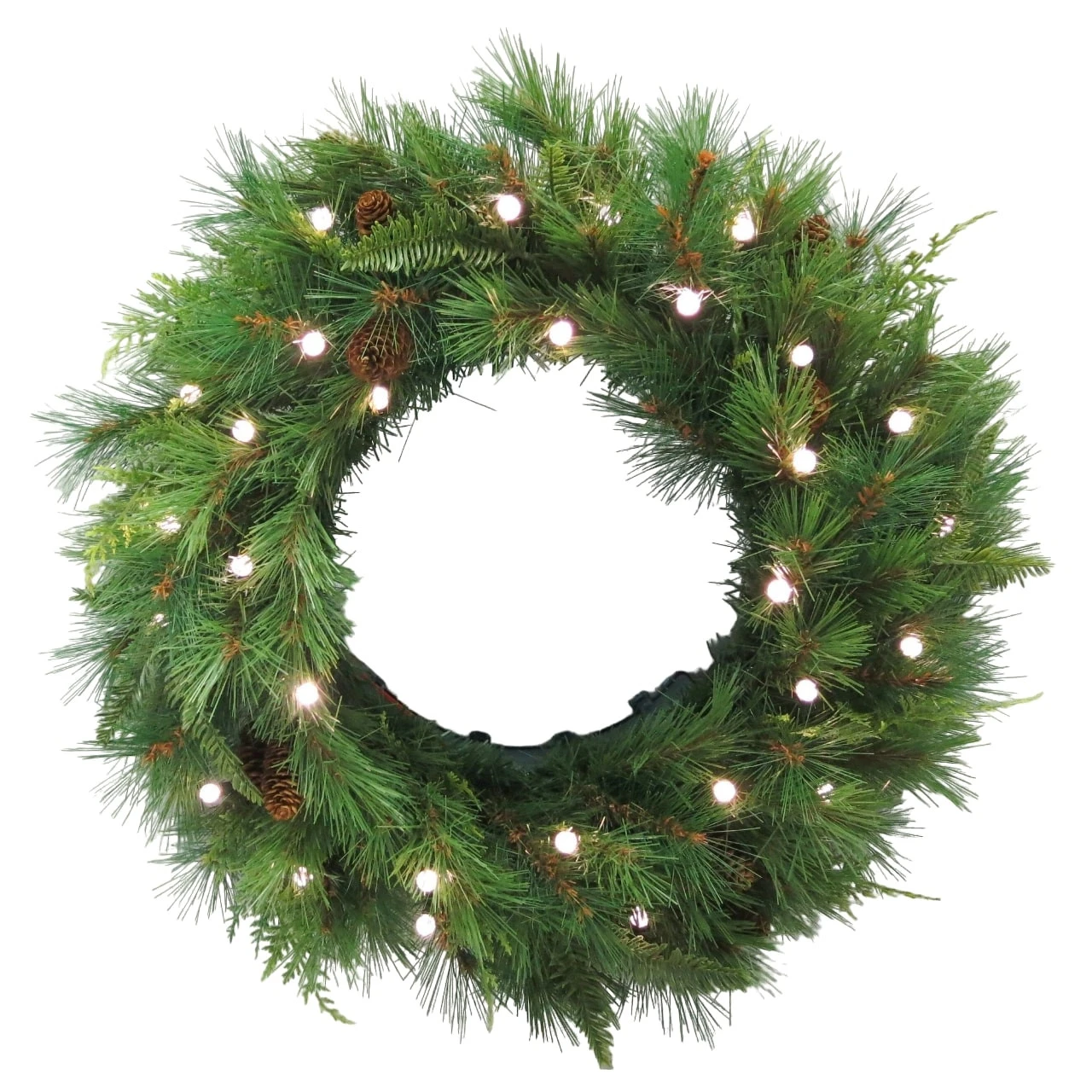 Pre-Lit Mixed Mountain Cypress Artificial Christmas Wreath, 30-Inch, LED Lights 3 Pre-Lit Mixed Mountain Cypress Artificial Christmas Wreath, 30-Inch, LED Lights
