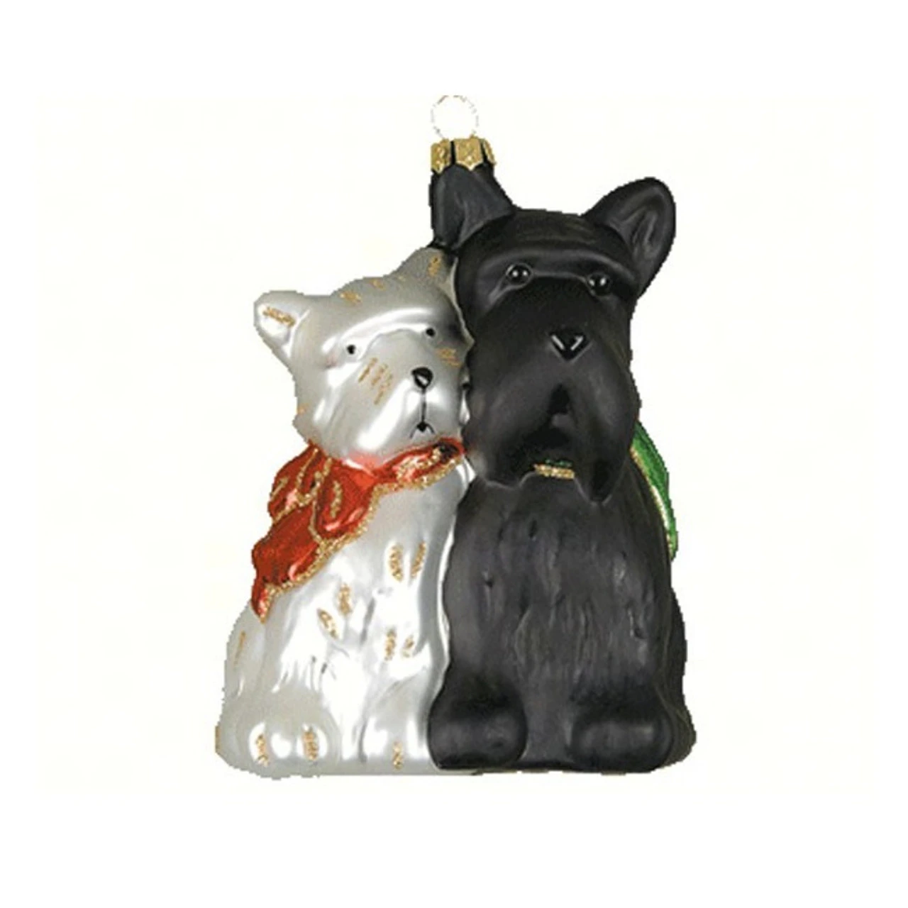 5.25 Salt And Pepper Color Dog Hand Blown Glass Hanging Figurine Ornament 3 5.25 Salt And Pepper Color Dog Hand Blown Glass Hanging Figurine Ornament