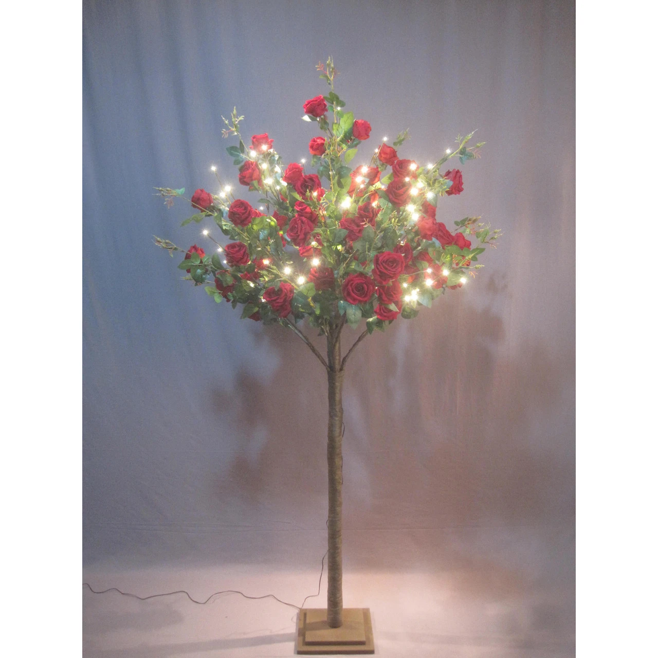 82.5' Pre-Lit Large Red Rose Artificial Tree, Warm White LED Lights 4 82.5' Pre-Lit Large Red Rose Artificial Tree, Warm White LED Lights - Image 2