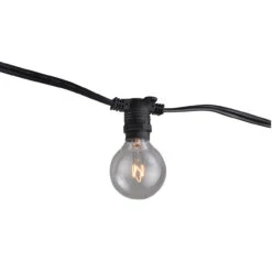 28-Count Clear Edison Bulb Light Set, 29ft Black Wire