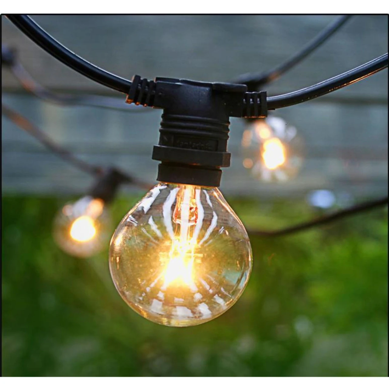 28-Count Clear Edison Bulb Light Set, 29ft Black Wire 4 28-Count Clear Edison Bulb Light Set, 29ft Black Wire - Image 2