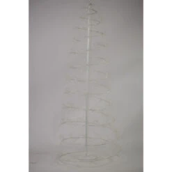 6' Pre-Lit White Revolve Spiral Artificial Tree, Warm White LED Lights