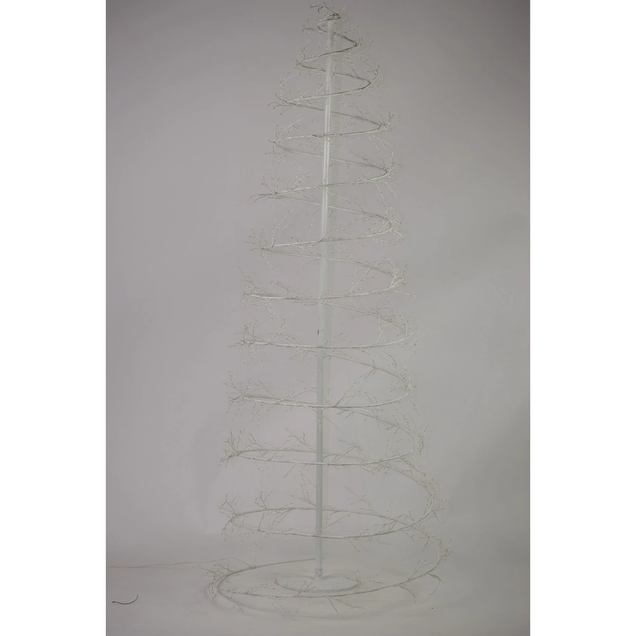 6' Pre-Lit White Revolve Spiral Artificial Tree, Warm White LED Lights 3 6' Pre-Lit White Revolve Spiral Artificial Tree, Warm White LED Lights