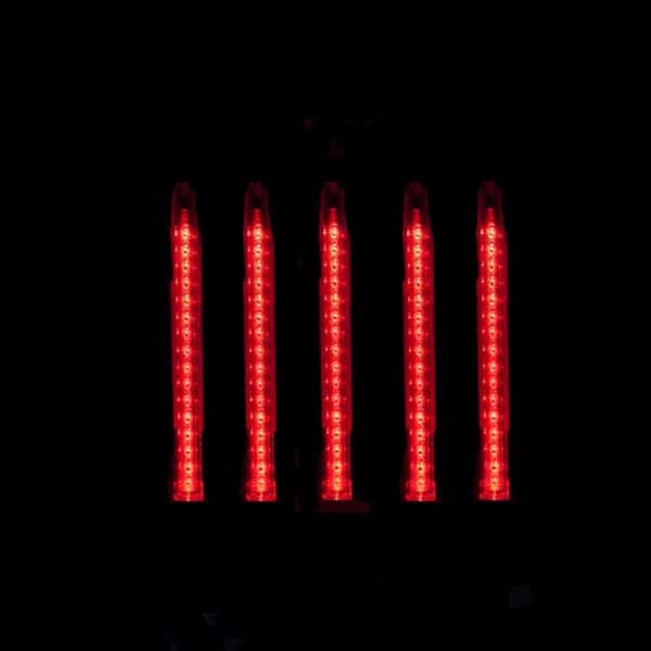 Red LED Lighted Red Dripping Icicle Tube Christmas Light - White Wire 4 Red LED Lighted Red Dripping Icicle Tube Christmas Light - White Wire - Image 2