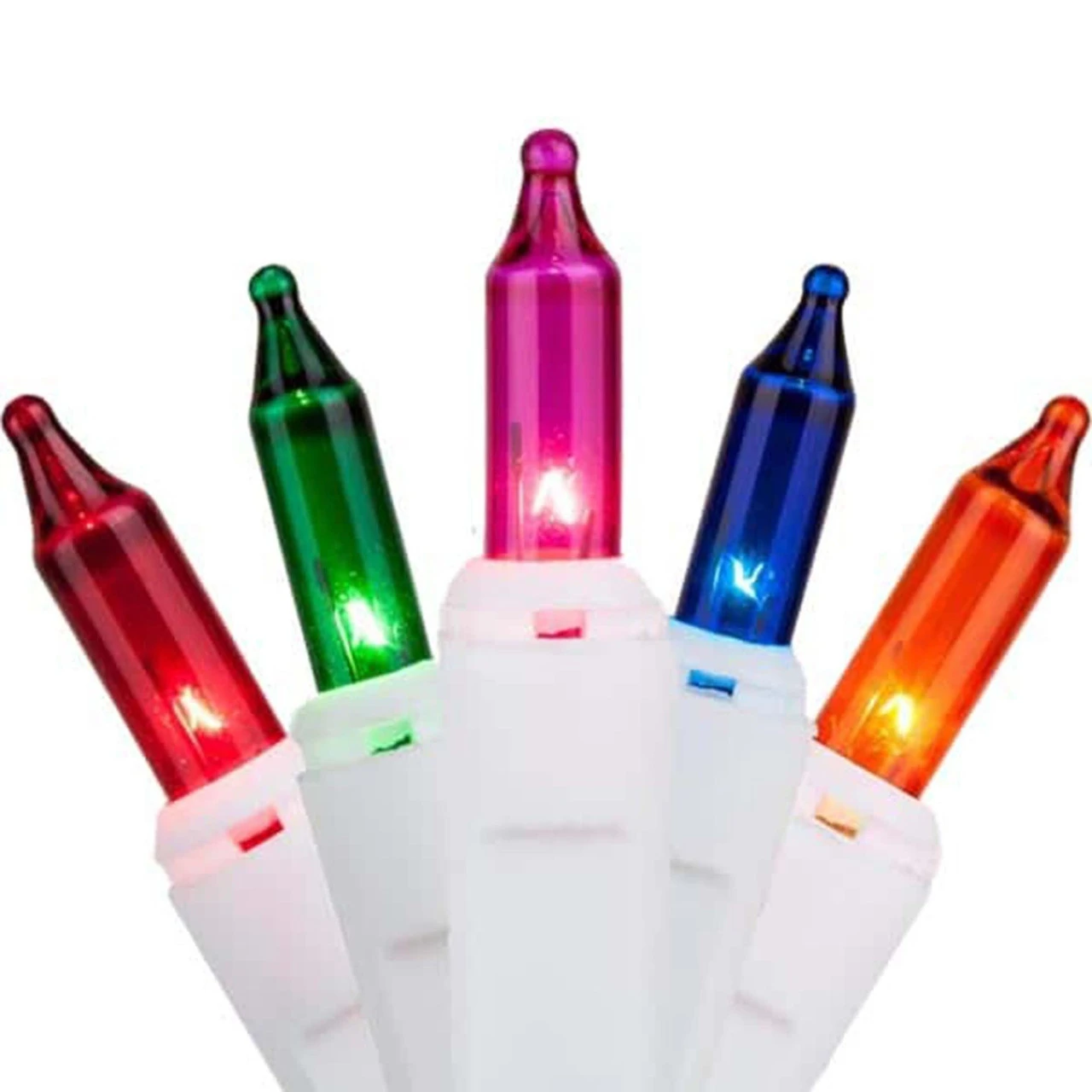 4-Count Multi-Color Mini Christmas Light Set, 6.3ft White Wire 4 4-Count Multi-Color Mini Christmas Light Set, 6.3ft White Wire - Image 2