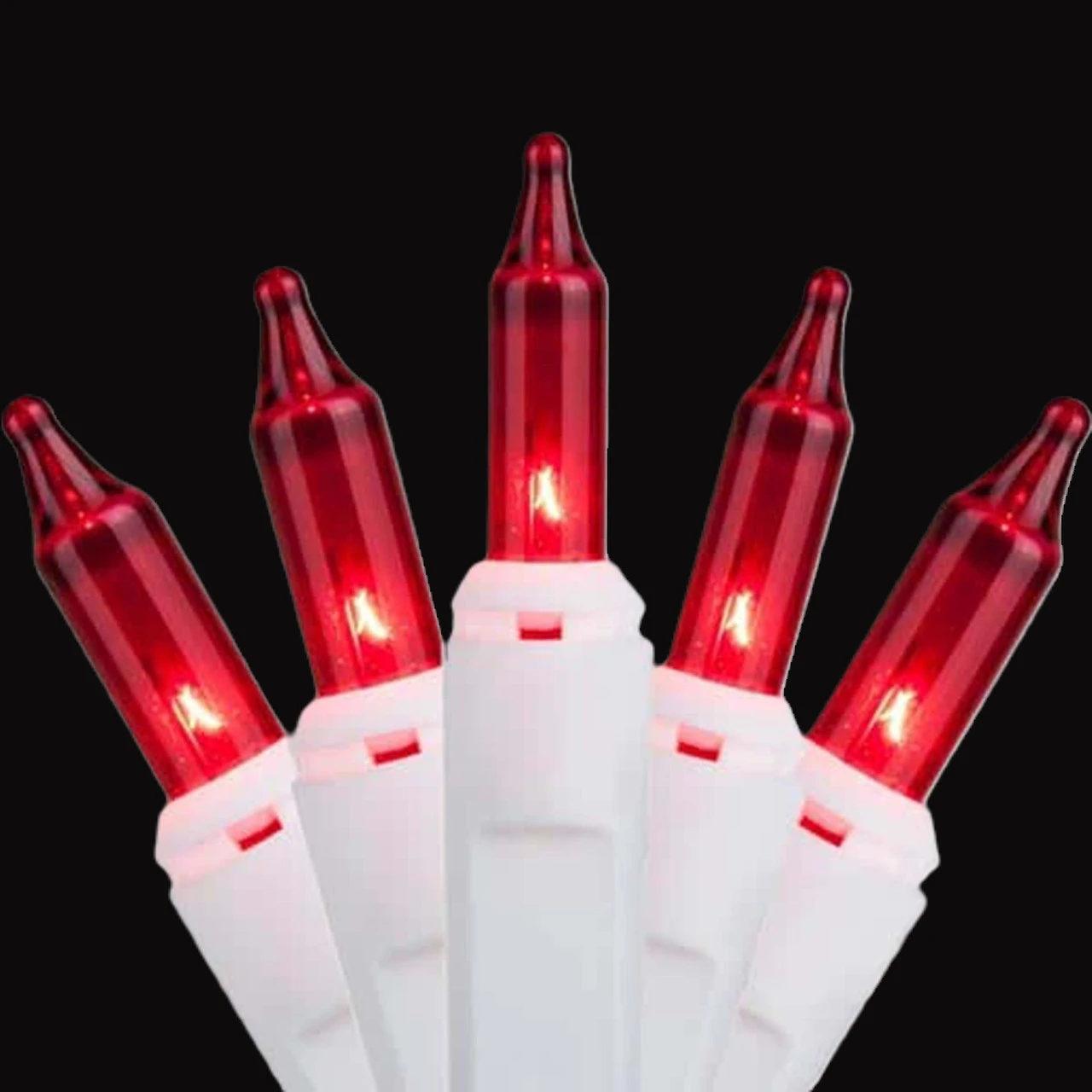 100-Count Red Mini Christmas Light Set, 18ft White Wire 4 100-Count Red Mini Christmas Light Set, 18ft White Wire - Image 2