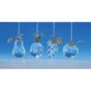 Set Of 8 Clear And Silver Fruits Christmas Hanging Ornaments 2"