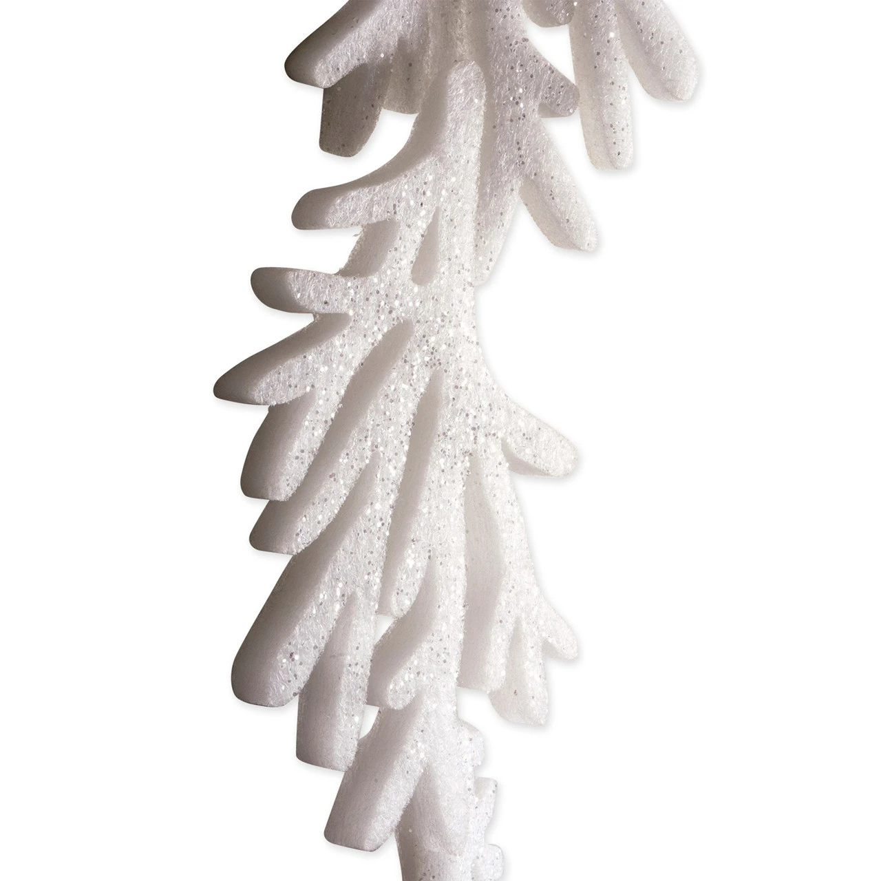 Set Of 2 White Hanging Foam Garland Leaves 51" 4 Set Of 2 White Hanging Foam Garland Leaves 51" - Image 2