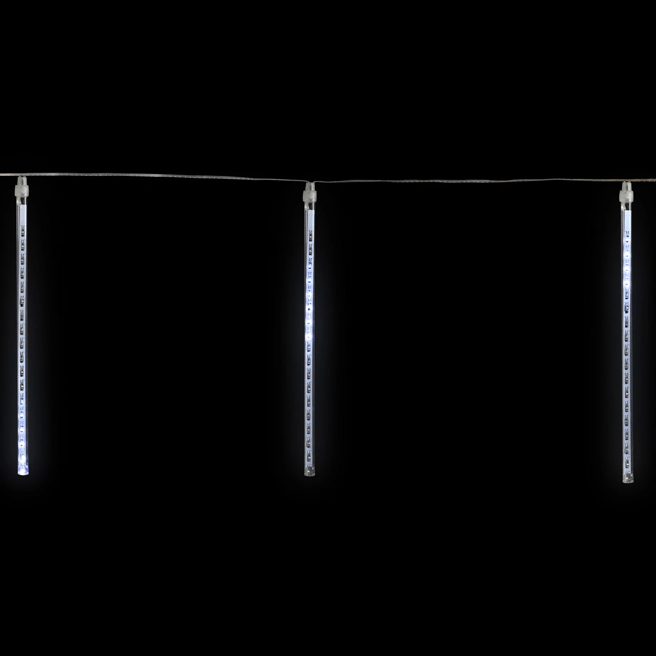 Set Of 10 Transparent Dripping Icicle Snowfall Christmas Light Tubes - 14 Ft Clear Wire 5 Set Of 10 Transparent Dripping Icicle Snowfall Christmas Light Tubes - 14 Ft Clear Wire - Image 3