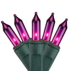 150ct Purple Mini Incandescent Christmas Light Set, 37.5' Green Wire