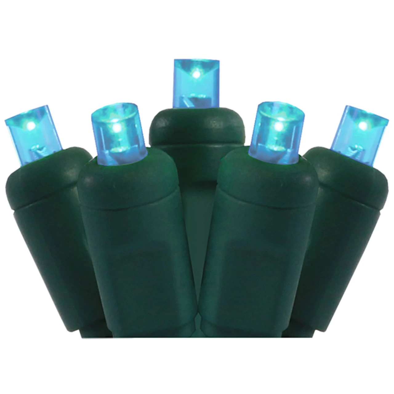 50 Aquamarine Blue LED Wide Angle Christmas String Lights - 25.17 Ft Green Wire 3 50 Aquamarine Blue LED Wide Angle Christmas String Lights - 25.17 Ft Green Wire