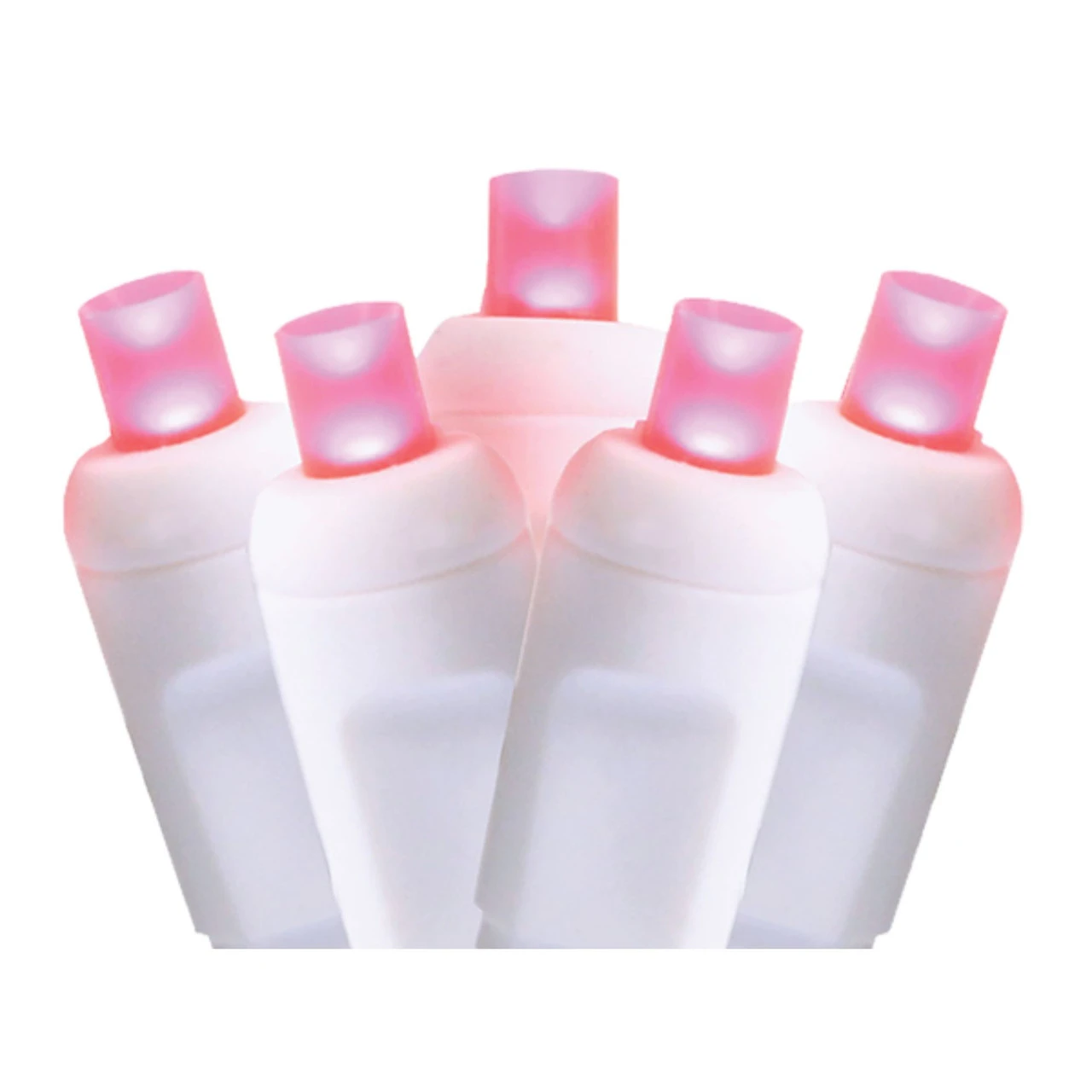 50 Pink LED Wide Angle Christmas String Lights - 17 Ft White Wire 3 50 Pink LED Wide Angle Christmas String Lights - 17 Ft White Wire