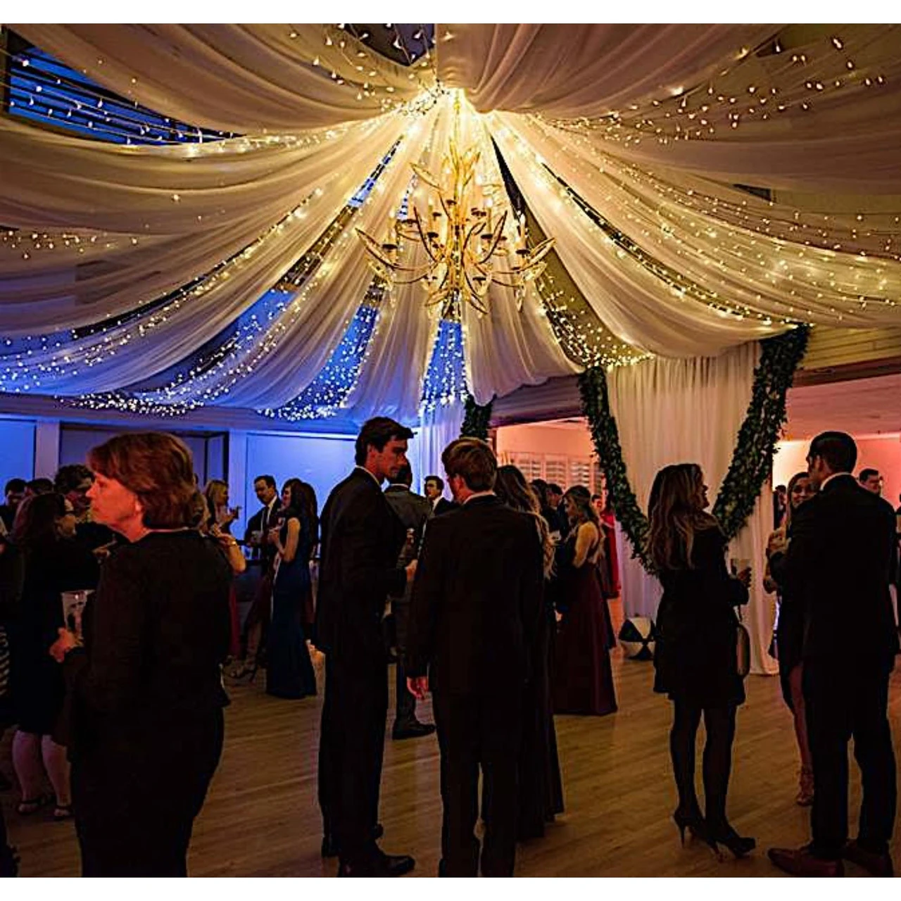 50 Pink LED Wide Angle Christmas String Lights - 17 Ft White Wire 4 50 Pink LED Wide Angle Christmas String Lights - 17 Ft White Wire - Image 2