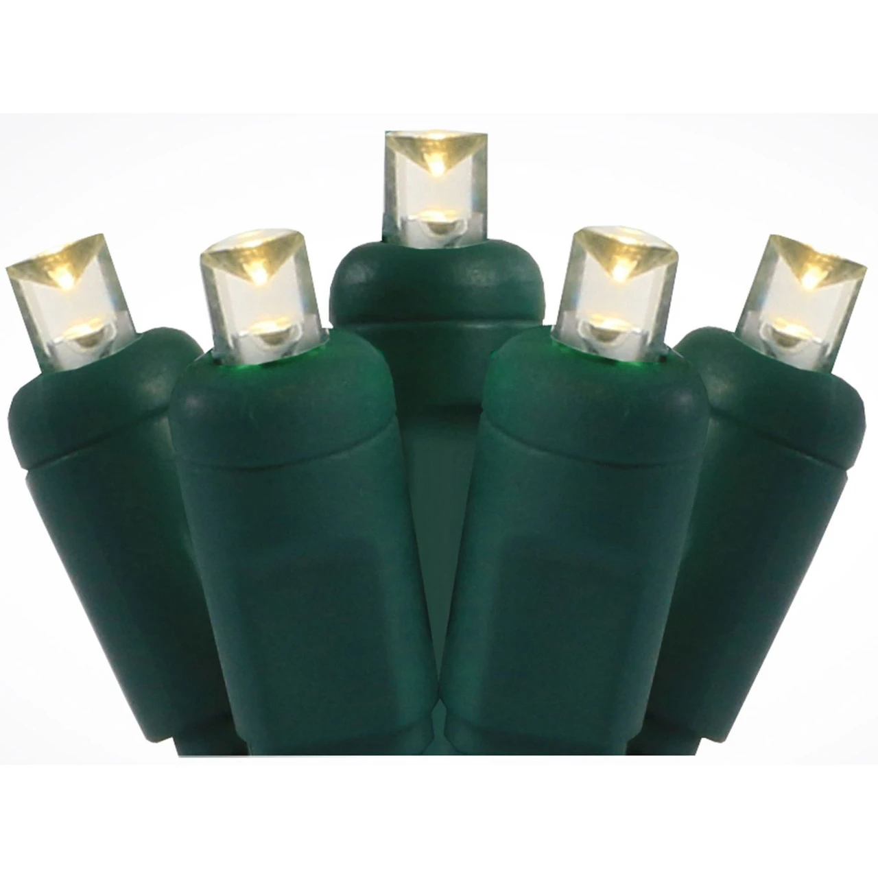 35 Warm White LED Wide Angle Christmas String Lights - 12 Ft Green Wire 3 35 Warm White LED Wide Angle Christmas String Lights - 12 Ft Green Wire