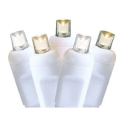 50 Multi-Color LED Wide Angle Christmas String Lights - 25.17 Ft White Wire