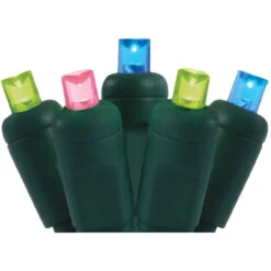 50 Multi-Color Miami LED Wide Angle Christmas String Lights - 25.17 Ft Green Wire