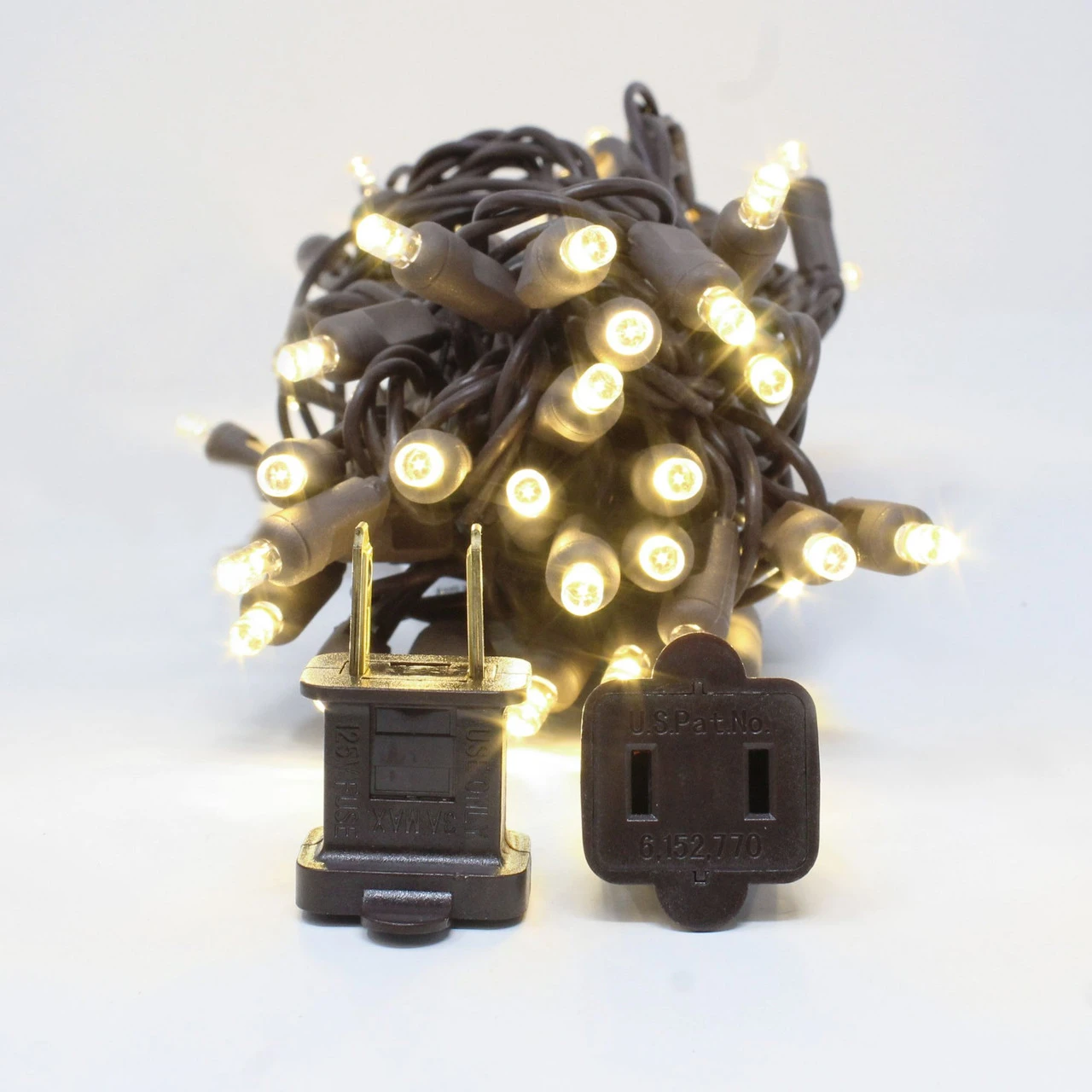 70 Warm White LED Wide Angle Christmas String Lights - 35.17 Ft Brown Wire 5 70 Warm White LED Wide Angle Christmas String Lights - 35.17 Ft Brown Wire - Image 3