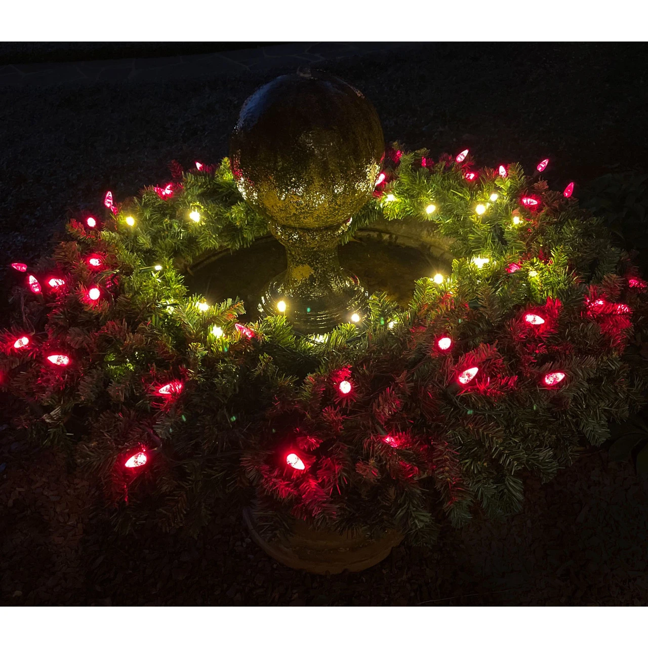 50 Pure White LED C6 Faceted Christmas String Lights - 25.17 Ft Green Wire 4 50 Pure White LED C6 Faceted Christmas String Lights - 25.17 Ft Green Wire - Image 2