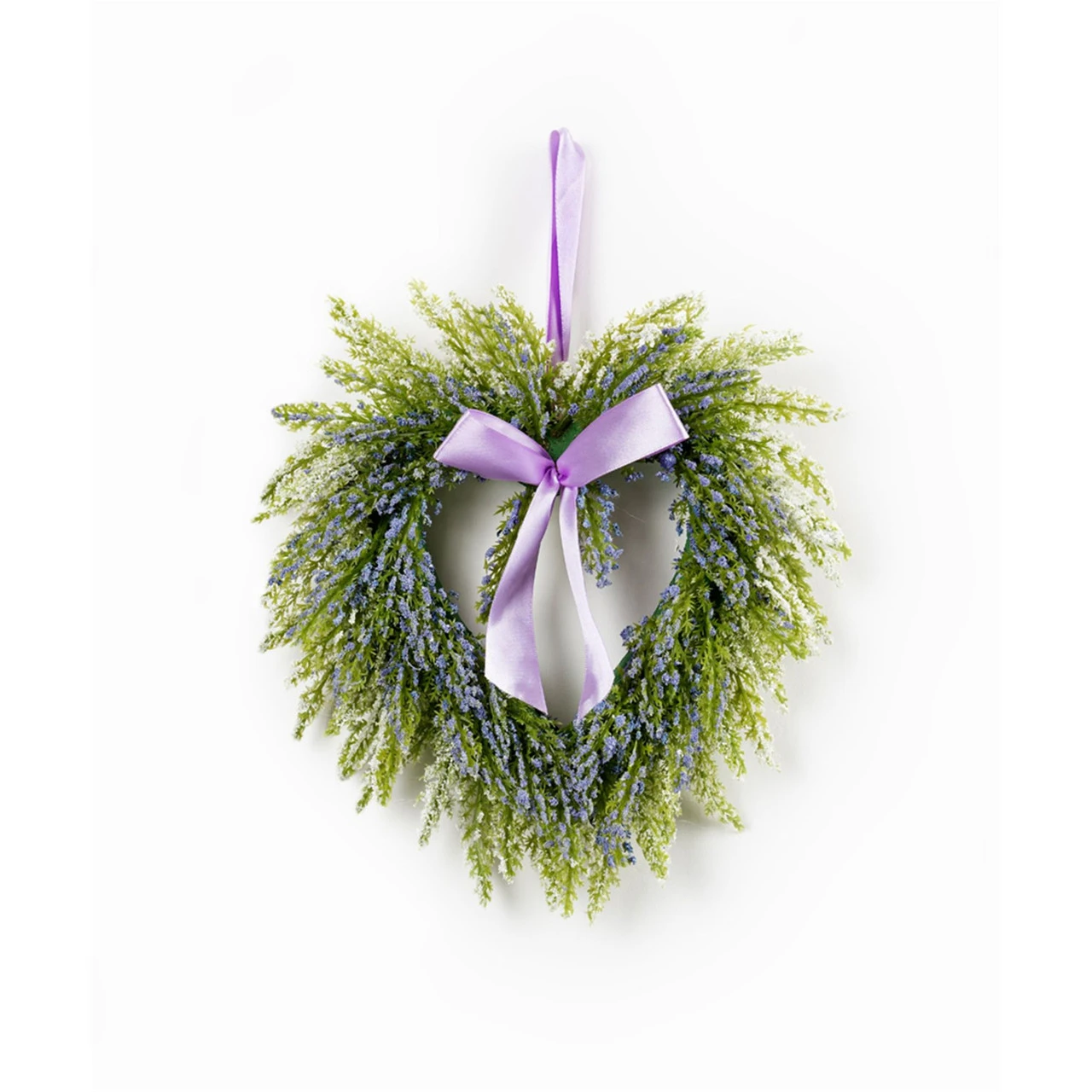 Set Of 2 Green And Purple Spring Lavender Heart Wreaths, 10-Inch, Unlit 3 Set Of 2 Green And Purple Spring Lavender Heart Wreaths, 10-Inch, Unlit
