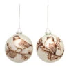 6ct White And Brown Bird Glass Christmas Ball Ornaments 5" 2 6ct White And Brown Bird Glass Christmas Ball Ornaments 5" -Christmas Decoration Store dmel 83535ds 09337.1687598390