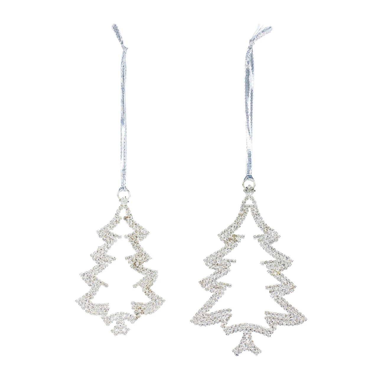 Set Of 12 Silver Outline Tree Christmas Ornaments 4.75" 3 Set Of 12 Silver Outline Tree Christmas Ornaments 4.75"