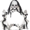 Pre-Lit White And Black Bone Halloween Wreath - 16.5-Inch 1 Pre-Lit White And Black Bone Halloween Wreath - 16.5-Inch -Christmas Decoration Store dmor ss72884 14464.1678878537