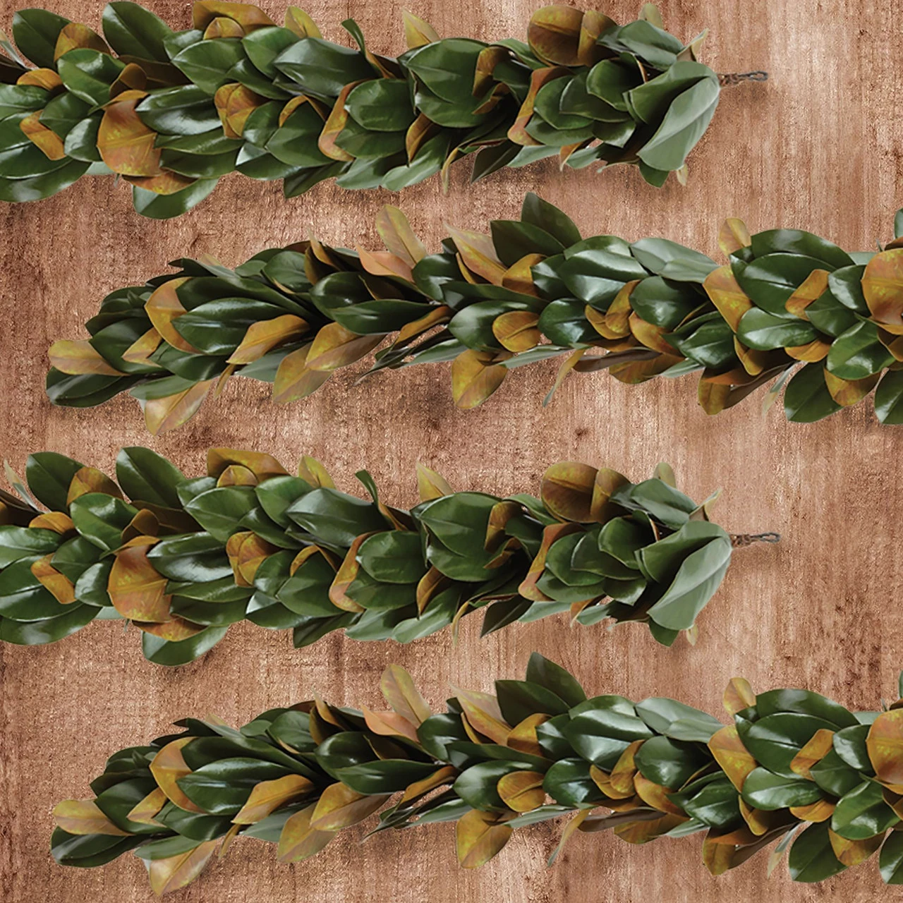 6' X 5" Green And Yellow Magnolia Artificial Leaf Garland - Unlit 4 6' X 5" Green And Yellow Magnolia Artificial Leaf Garland - Unlit - Image 2