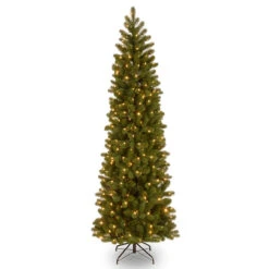 7.5โ Pre-Lit Downswept Douglas Slim Fir Artificial Christmas Tree - Clear Lights