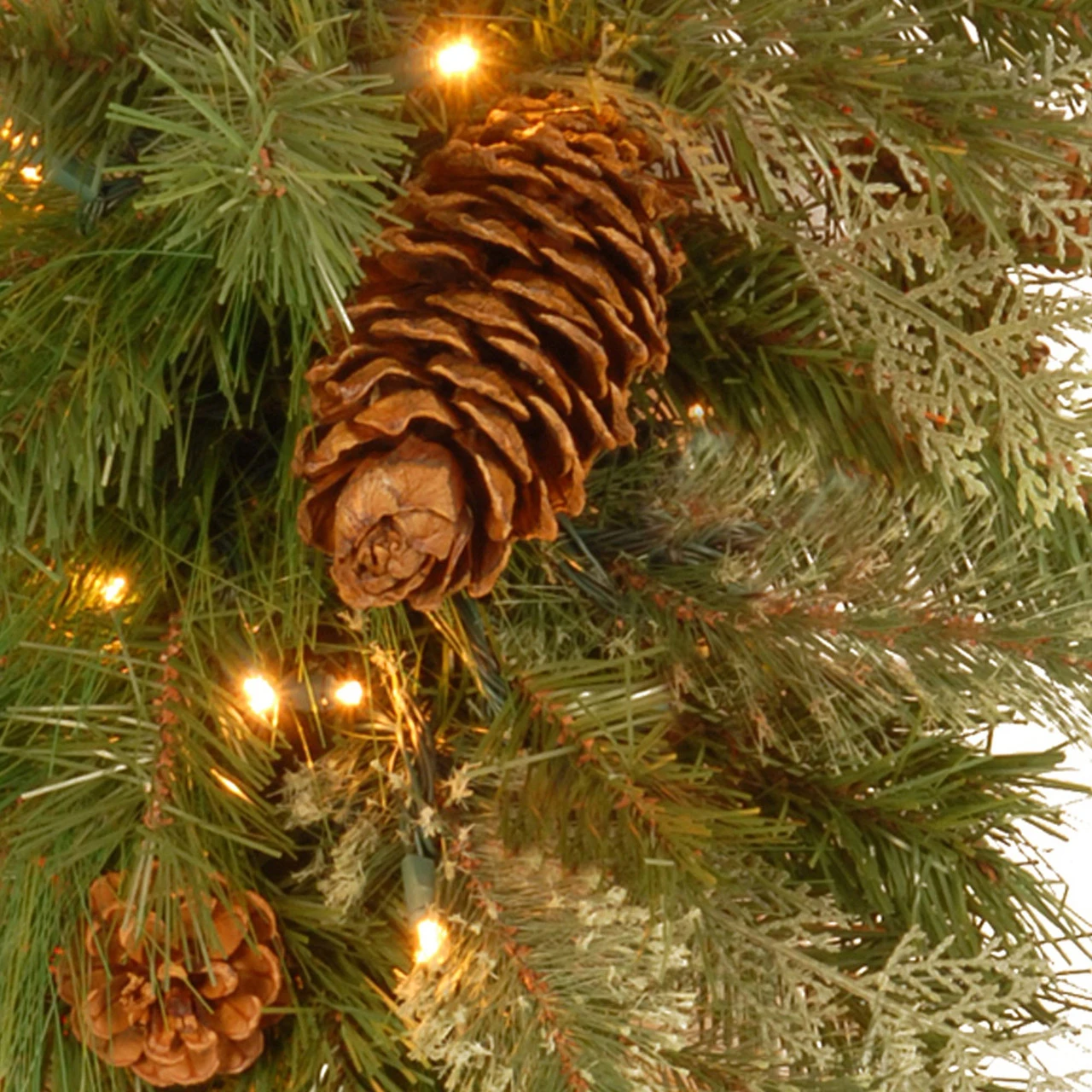 30" Pre-Lit Green And Brown Artificial Pine Christmas Swag - LED Lights 4 30" Pre-Lit Green And Brown Artificial Pine Christmas Swag - LED Lights - Image 2